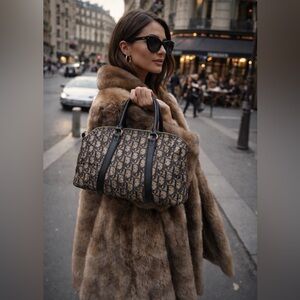 Christian Dior Blue and Tan Monogram Bag